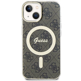 Guess IML 4G MagSafe-fodral til iPhone 15 - brun