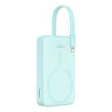 Baseus Magnetic Mini MagSafe 10000mAh 20W powerbank med indbygget Lightning kabel - blå + Baseus Simple Series USB-C - USB-C 60W 0,3m kabel