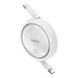 Baseus Free2Draw Mini USB-C - USB-C 100W 1m indtrækbar kabel - hvid