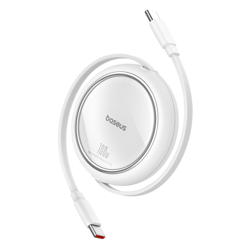 Baseus Free2Draw Mini USB-C - USB-C 100W 1m retractable cable - white
