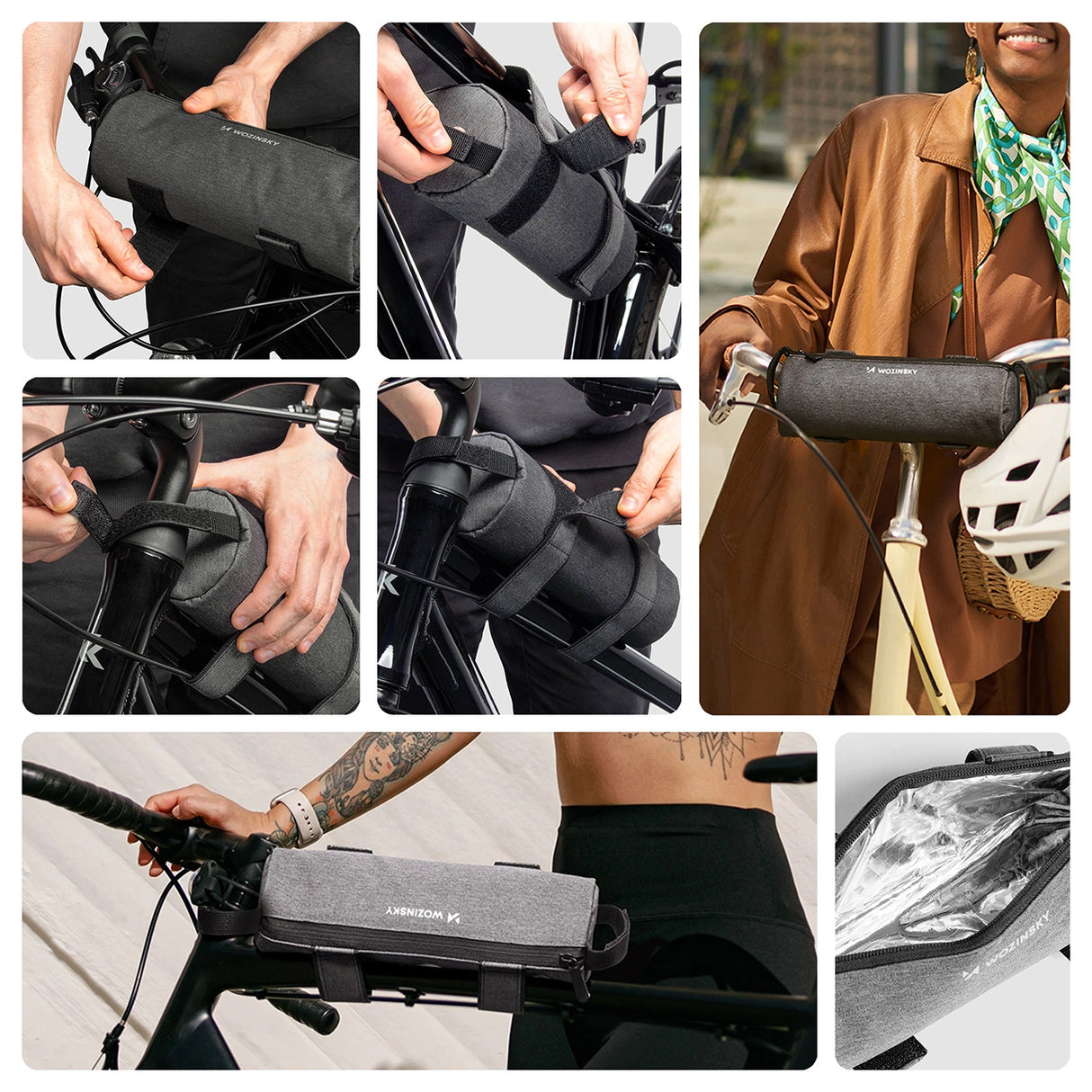 Wozinsky WBB37GRB cykeltaske med varmeisolering - grå
