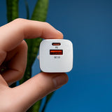 Wozinsky CMWCW 20W USB-C / USB-A vægoplader - hvid