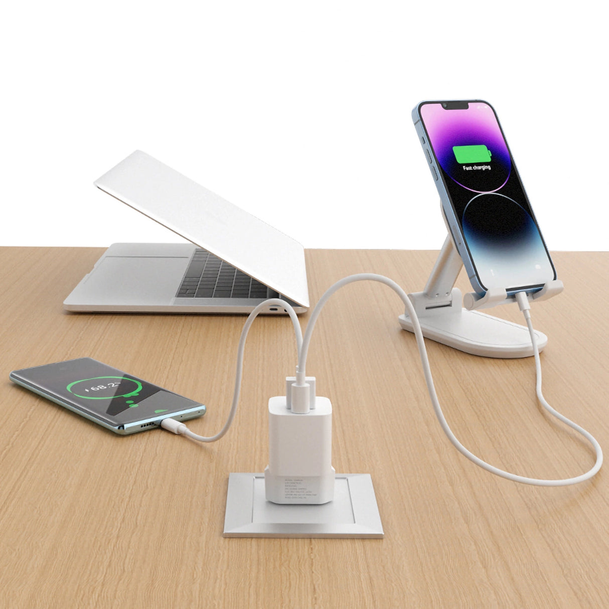 Wozinsky CMWCW 20W USB-C / USB-A vægoplader - hvid