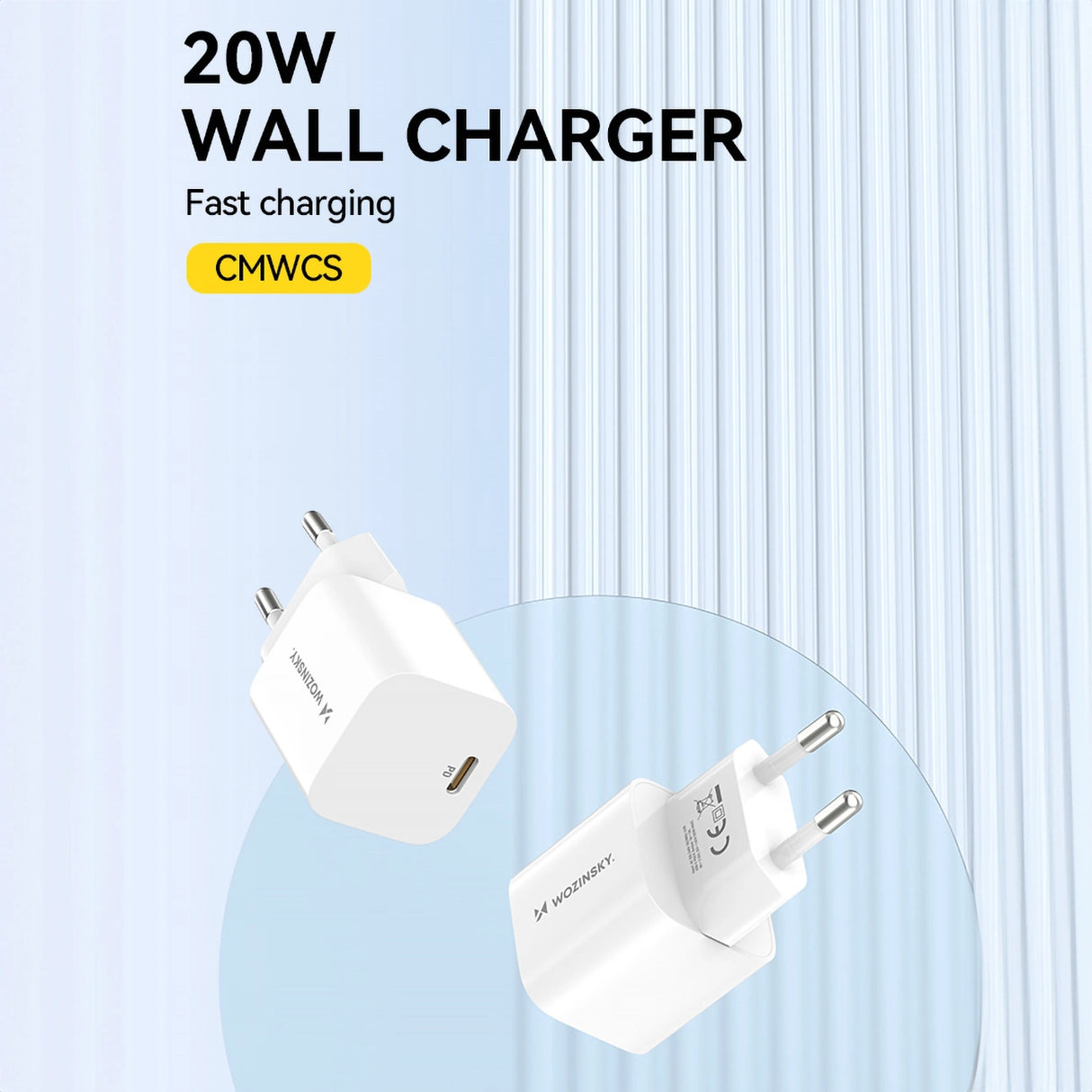 Wozinsky CMWCS USB-C PD 20W vægoplader - hvid
