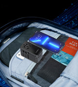 Choetech PD6028 EU / US / AUS / UK rejseadapter 2x USB-C 2x USB-A 100W - sort