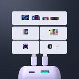 Joyroom JR-PBC07 20000mAh 30W mini power bank med USB-C og Lightning kabler - lilla