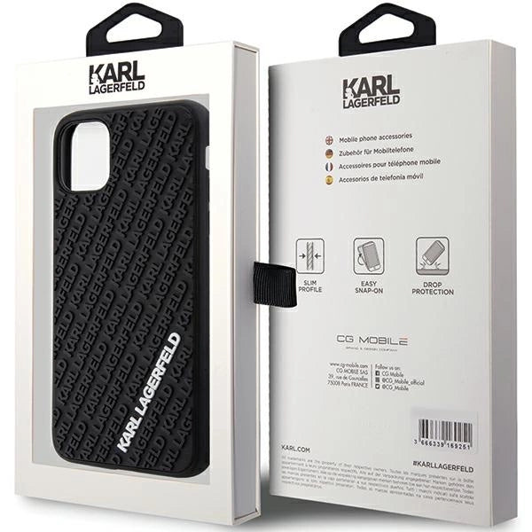 Karl Lagerfeld KLHCN613DMKRLK iPhone 11 / Xr 6.1" black/black hardcase 3D Rubber Multi Logo