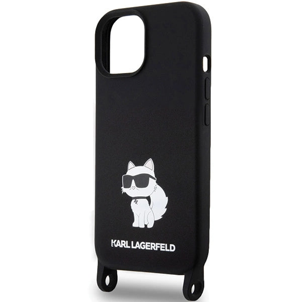 Karl Lagerfeld KLHCP15SSCBSCNK iPhone 15 6.1" hardcase black/black Crossbody Silicone Choupette