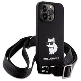 Karl Lagerfeld KLHCP15XSCBSCNK iPhone 15 Pro Max 6.7" hardcase black/black Crossbody Silicone Choupette
