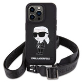 Karl Lagerfeld KLHCP15XSCBSKNK iPhone 15 Pro Max 6.7" hardcase black/black Crossbody Silicone Ikonik