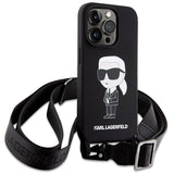 Karl Lagerfeld KLHCP15XSCBSKNK iPhone 15 Pro Max 6.7" hardcase black/black Crossbody Silicone Ikonik
