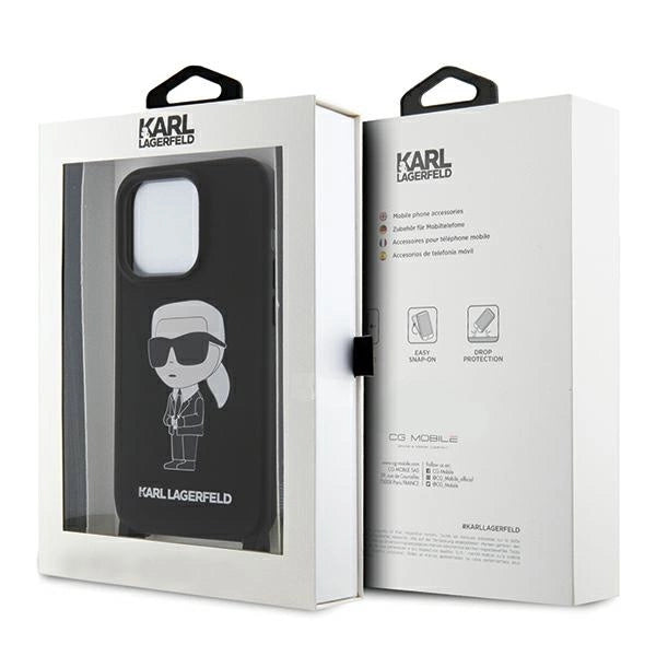Karl Lagerfeld KLHCP15XSCBSKNK iPhone 15 Pro Max 6.7" hardcase black/black Crossbody Silicone Ikonik