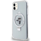 Karl Lagerfeld KLHMN61HMRSKCH iPhone 11 / Xr 6.1" white/white hardcase Ring Stand Karl&Choupette MagSafe