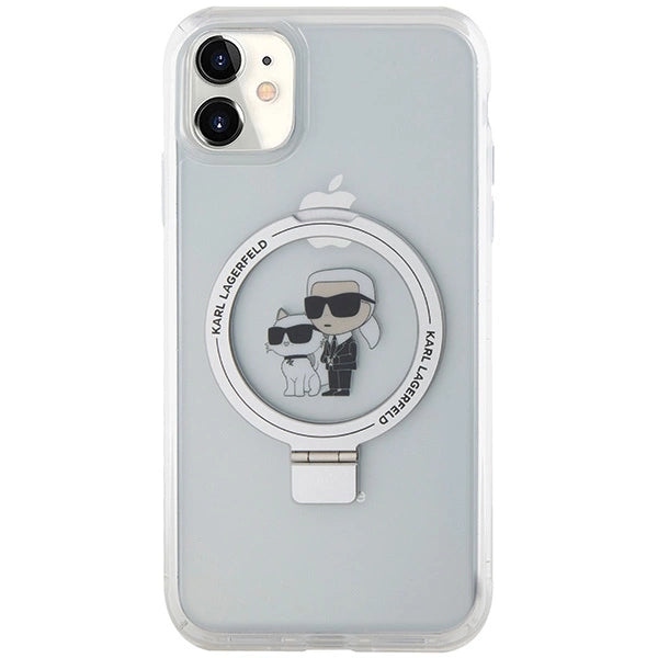 Karl Lagerfeld KLHMN61HMRSKCH iPhone 11 / Xr 6.1" white/white hardcase Ring Stand Karl&Choupette MagSafe