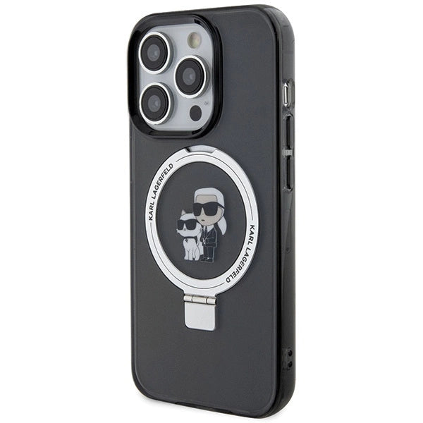 Karl Lagerfeld KLHMP13LHMRSKCK iPhone 13 Pro 6.1" black/black hardcase Ring Stand Karl&Choupette MagSafe
