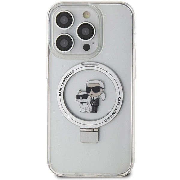 Karl Lagerfeld KLHMP14LHMRSKCH iPhone 14 Pro 6.1" white/white hardcase Ring Stand Karl&Choupette MagSafe