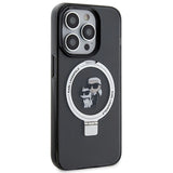 Karl Lagerfeld KLHMP15LHMRSKCK iPhone 15 Pro 6.1" black/black hardcase Ring Stand Karl&Choupette MagSafe