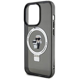 Karl Lagerfeld KLHMP15LHMRSKCK iPhone 15 Pro 6.1" black/black hardcase Ring Stand Karl&Choupette MagSafe