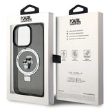 Karl Lagerfeld KLHMP15LHMRSKCK iPhone 15 Pro 6.1" black/black hardcase Ring Stand Karl&Choupette MagSafe