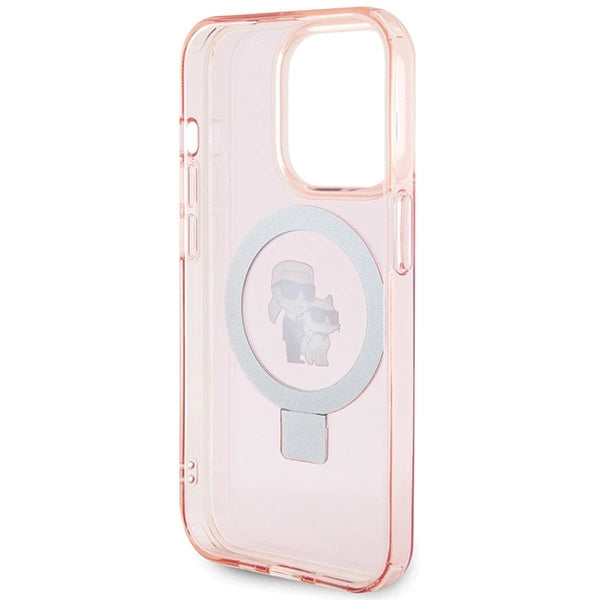 Karl Lagerfeld KLHMP15LHMRSKCP iPhone 15 Pro 6.1" pink/pink hardcase Ring Stand Karl&Choupette MagSafe