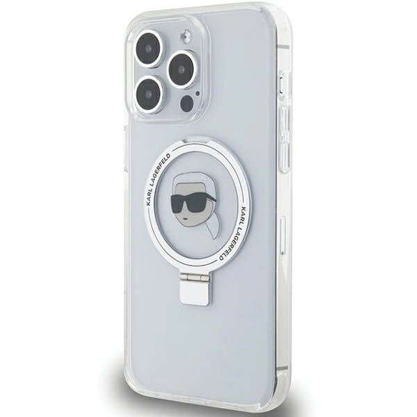 Karl Lagerfeld KLHMP15LHMRSKHH iPhone 15 Pro 6.1" white/white hardcase Ring Stand Karl Head MagSafe