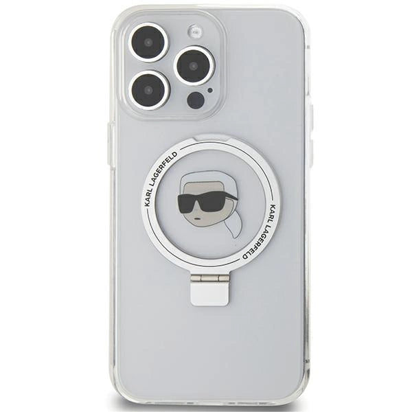 Karl Lagerfeld KLHMP15LHMRSKHH iPhone 15 Pro 6.1" white/white hardcase Ring Stand Karl Head MagSafe