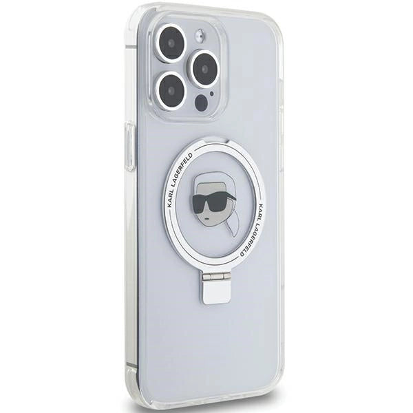 Karl Lagerfeld KLHMP15LHMRSKHH iPhone 15 Pro 6.1" white/white hardcase Ring Stand Karl Head MagSafe