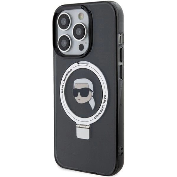 Karl Lagerfeld KLHMP15LHMRSKHK iPhone 15 Pro 6.1" black/black hardcase Ring Stand Karl Head MagSafe