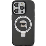 Karl Lagerfeld KLHMP15LHMRSKHK iPhone 15 Pro 6.1" black/black hardcase Ring Stand Karl Head MagSafe