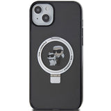 Karl Lagerfeld KLHMP15SHMRSKCK iPhone 15 6.1" black/black hardcase Ring Stand Karl&Choupette MagSafe