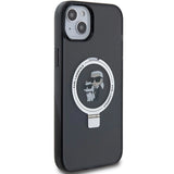 Karl Lagerfeld KLHMP15SHMRSKCK iPhone 15 6.1" black/black hardcase Ring Stand Karl&Choupette MagSafe