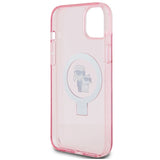 Karl Lagerfeld KLHMP15SHMRSKCP iPhone 15 6.1" pink/pink hardcase Ring Stand Karl&Choupette MagSafe