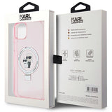 Karl Lagerfeld KLHMP15SHMRSKCP iPhone 15 6.1" pink/pink hardcase Ring Stand Karl&Choupette MagSafe