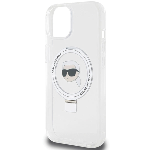 Karl Lagerfeld KLHMP15SHMRSKHH iPhone 15 6.1" white/white hardcase Ring Stand Karl Head MagSafe