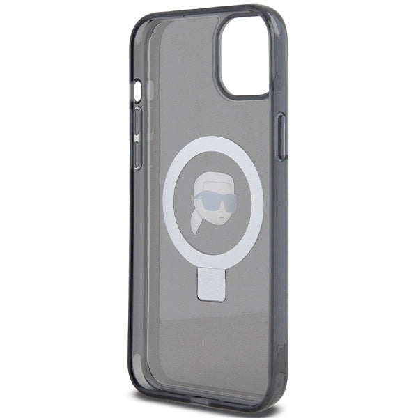 Karl Lagerfeld KLHMP15SHMRSKHK iPhone 15 6.1" black/black hardcase Ring Stand Karl Head MagSafe