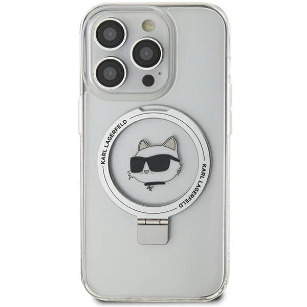 Karl Lagerfeld KLHMP15XHMRSCHH iPhone 15 Pro Max 6.7" white/white hardcase Ring Stand Choupette Head MagSafe
