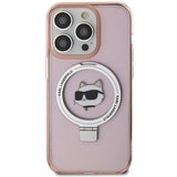 Karl Lagerfeld KLHMP15XHMRSCHP iPhone 15 Pro Max 6.7" pink/pink hardcase Ring Stand Choupette Head MagSafe