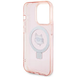 Karl Lagerfeld KLHMP15XHMRSCHP iPhone 15 Pro Max 6.7" pink/pink hardcase Ring Stand Choupette Head MagSafe