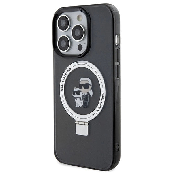 Karl Lagerfeld KLHMP15XHMRSKCK iPhone 15 Pro Max 6.7" black/black hardcase Ring Stand Karl&Choupette MagSafe