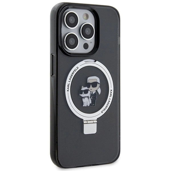 Karl Lagerfeld KLHMP15XHMRSKCK iPhone 15 Pro Max 6.7" black/black hardcase Ring Stand Karl&Choupette MagSafe