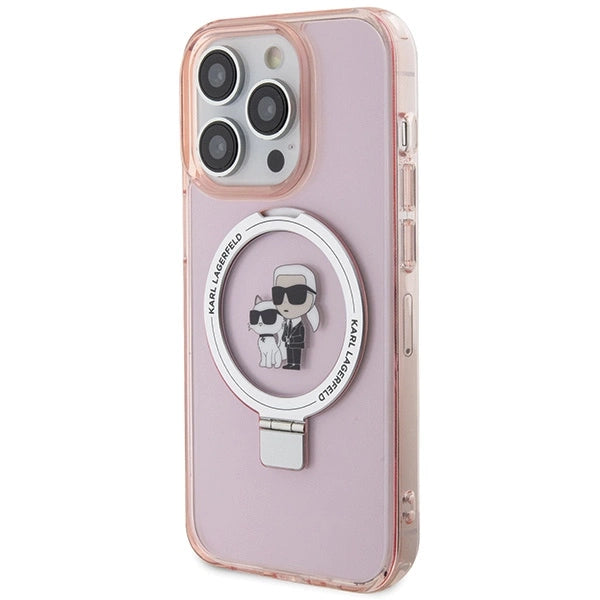 Karl Lagerfeld KLHMP15XHMRSKCP iPhone 15 Pro Max 6.7" pink/pink hardcase Ring Stand Karl&Choupette MagSafe