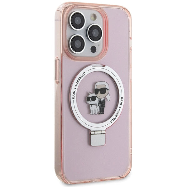 Karl Lagerfeld KLHMP15XHMRSKCP iPhone 15 Pro Max 6.7" pink/pink hardcase Ring Stand Karl&Choupette MagSafe