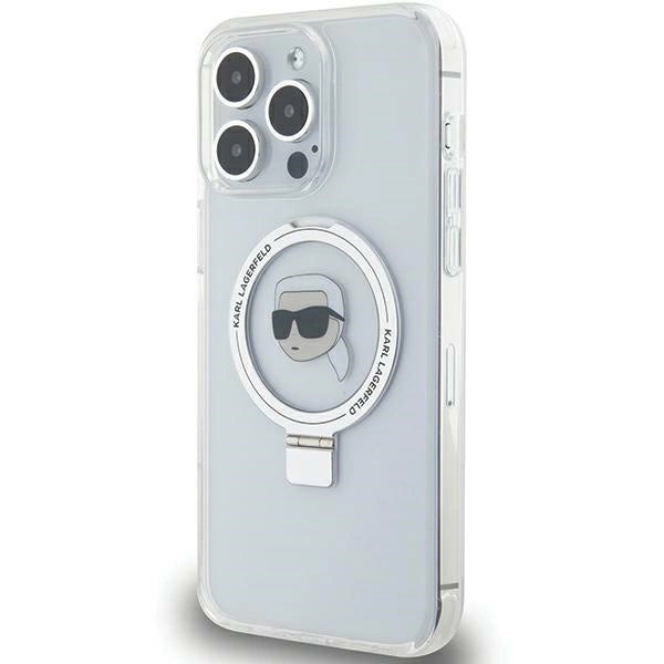 Karl Lagerfeld KLHMP15XHMRSKHH iPhone 15 Pro Max 6.7" white/white hardcase Ring Stand Karl Head MagSafe