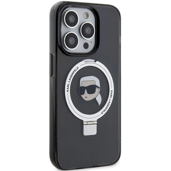 Karl Lagerfeld KLHMP15XHMRSKHK iPhone 15 Pro Max 6.7" black/black hardcase Ring Stand Karl Head MagSafe