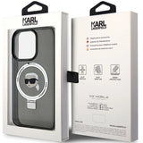 Karl Lagerfeld KLHMP15XHMRSKHK iPhone 15 Pro Max 6.7" black/black hardcase Ring Stand Karl Head MagSafe