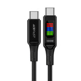 Acefast C7-03 USB-C USB-C 100W 1,2m kabel med skærm - sort