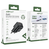 Acefast A73 Mini PD 20W GaN USB-C vægoplader - sort
