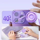 Joyroom Colorful Series S-A40 Kabel Retractable 3in1 USB-A - USB-C / Lightning / Micro USB 1m - Purple