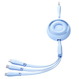 Joyroom Colorful Series S-A40 Kabel tiltrækbar 3in1 USB-A - USB-C / Lightning / Micro USB 1m - Blå