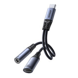 Joyroom SY-C02 2in1 DAC adapter USB-C til USB-C / 3,5 mm mini jack - sort